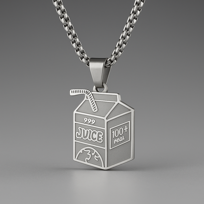 “999” Juice Box Pendant Necklace
