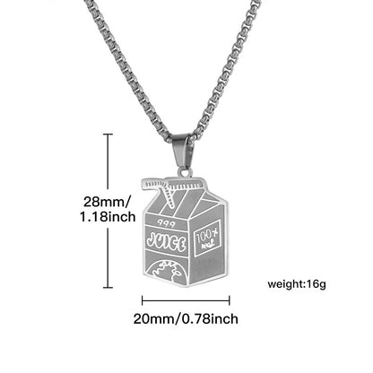 “999” Juice Box Pendant Necklace