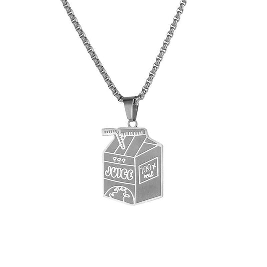 “999” Juice Box Pendant Necklace